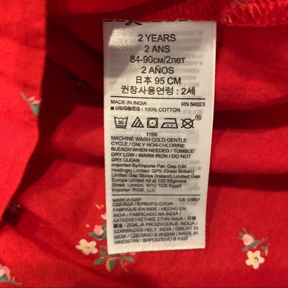 Gap red floral peplum blouse Size:2T - Picture 4 of 6